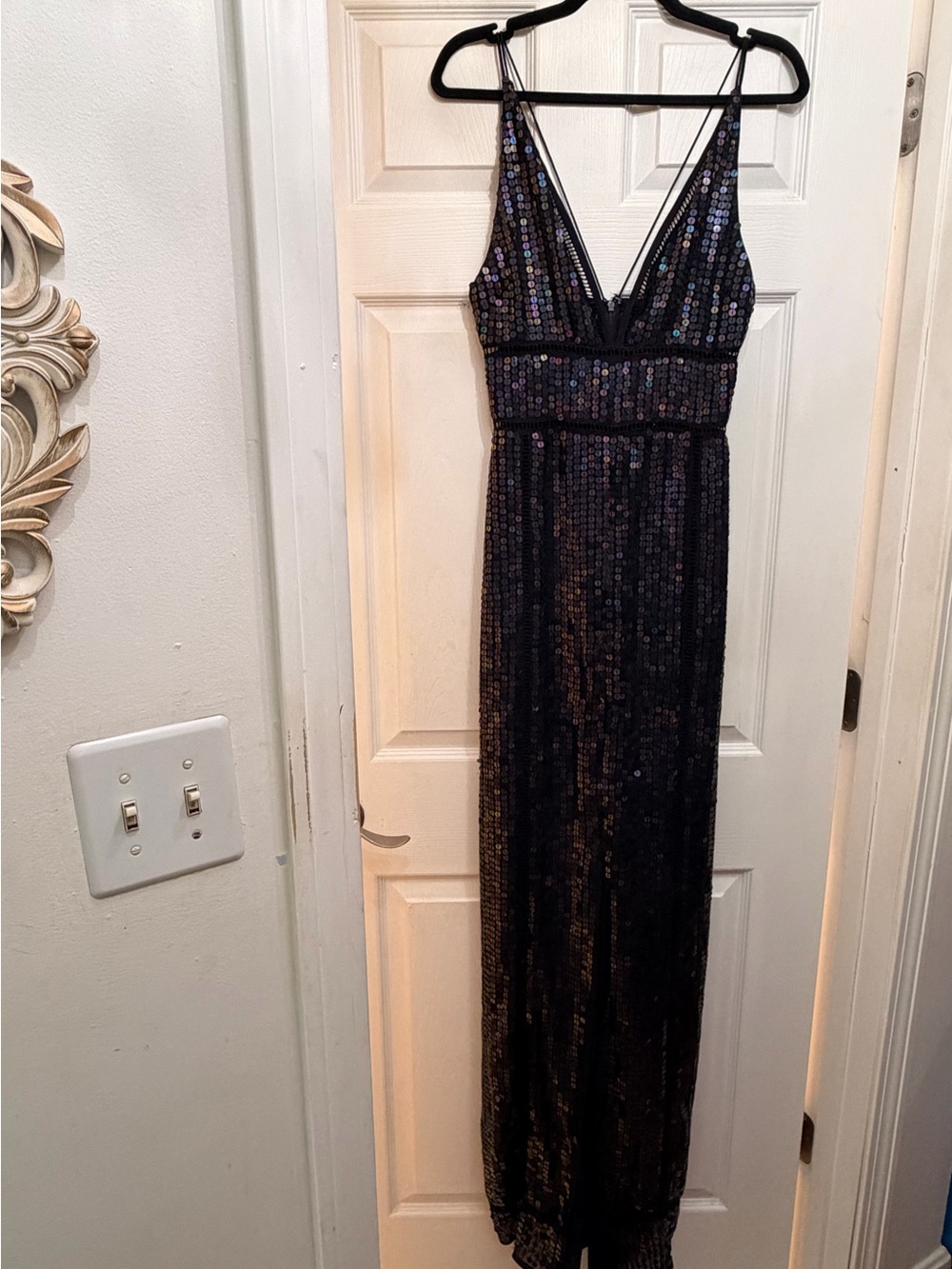 ASOS navy Sequin V-Neck Evening/ prom  Dress